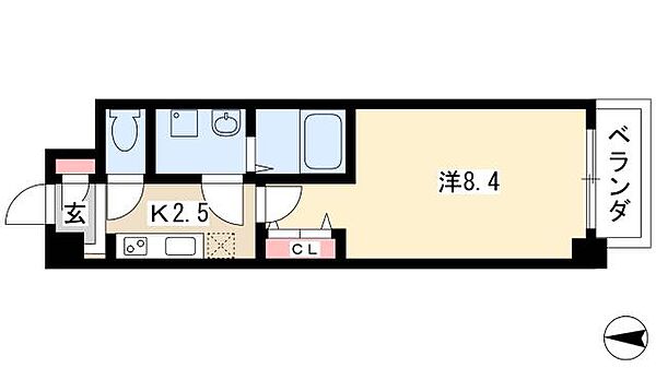 フィオーレのまII ｜愛知県名古屋市中川区野田1丁目(賃貸マンション1K・2階・27.00㎡)の写真 その2