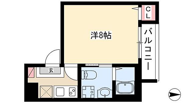 プラージュ中島 ｜愛知県名古屋市中川区明徳町1丁目(賃貸アパート1K・2階・25.24㎡)の写真 その2