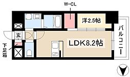 メイクスWアート金山ウエスト 8階1LDKの間取り