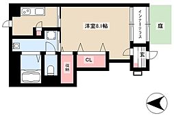 パティオ 1階1Kの間取り