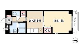 フィオーレ 1階1DKの間取り