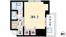 アルバステージ大須 5階1Kの間取り