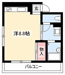 シェルコート則武 ワンルームの間取図画像
