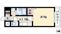 林風館 3階1Kの間取り
