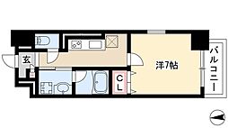 DIAMOND　MOON 4階1Kの間取り