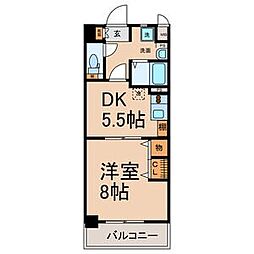 太閤通マンション 4階1DKの間取り