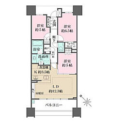 ザ・パークハウス名古屋ディライトスクエア 12階3LDKの間取り