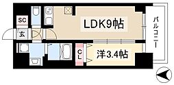 プレサンス名駅南エディフィス 11階1LDKの間取り