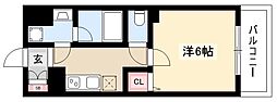 パークステージ名駅西 2階1Kの間取り