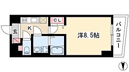GATEWAY尾頭橋 1Kの間取図画像