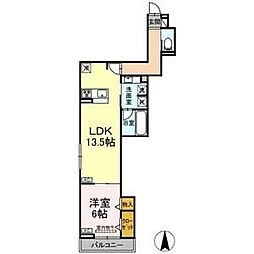 Willkommen 1LDKの間取図画像