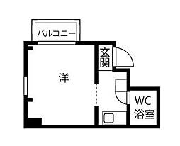 プレスイン名駅南 ワンルームの間取図画像