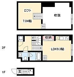 アーブルフレールB ワンルームの間取図画像