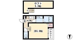 ハーモニーテラス上石川町2 1Kの間取図画像