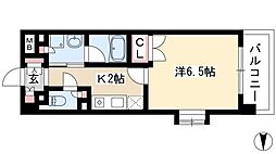 グラン・アベニュー名駅 1Kの間取図画像