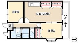 レジデンス柳森 2LDKの間取図画像