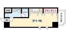 ベレーサ名駅ウエスト ワンルームの間取図画像