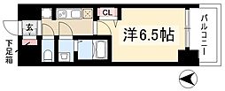 プレサンスNAGOYA本陣 1Kの間取図画像