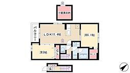 パストラーレ本郷 2LDKの間取図画像
