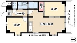 コーポラス小出 2LDKの間取図画像