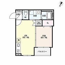 Fasecia-hk 1LDKの間取図画像