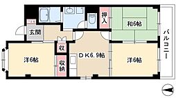 クィーンハイツ大治 3DKの間取図画像