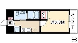 ラヴィ・アン・ローズ 1Kの間取図画像