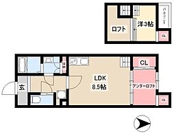 エトワール中村 1LDKの間取図画像