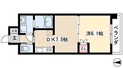 コアレジデンス 1DKの間取図画像