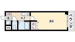 ラ・グラシューズ 1Kの間取図画像