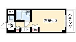 朝日プラザ名古屋ターミナルスクエア ワンルームの間取図画像