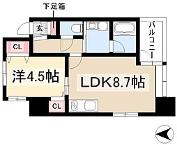 CITYSPIRENagoya-Osu 1LDKの間取図画像