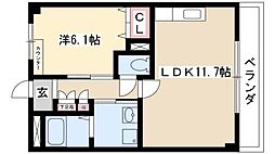 カトルセゾン 1LDKの間取図画像