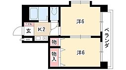 ラスメゾン那古野 2Kの間取図画像