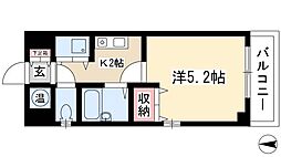 リエス尾頭橋 1Kの間取図画像