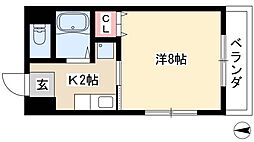 ゆうりん館 1Kの間取図画像