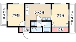 第七加藤ビル 2DKの間取図画像