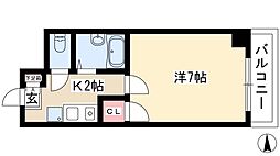 グリュックハーベン 1Kの間取図画像