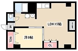 花車ビル中館 1LDKの間取図画像