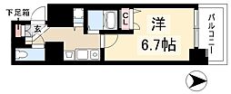 ライジングコート名古屋駅南 1Kの間取図画像