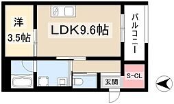 WellnestROOM名駅南 1LDKの間取図画像
