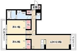 ラ・ペルシュ 2LDKの間取図画像