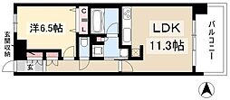 プレサンスロジェ名古屋駅ノースフロント 1LDKの間取図画像