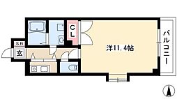 ヴェルシェーヌ桜橋 1Kの間取図画像
