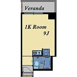 シーズンコート名駅西 1Kの間取図画像