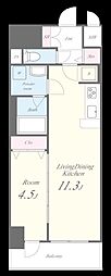 ファンファーレ黄金 1LDKの間取図画像