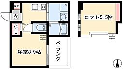 アドニス ワンルームの間取図画像