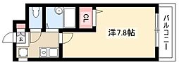 ブライトソイア 1Kの間取図画像