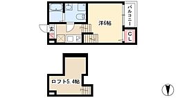 アヴニール・モンテ 1Kの間取図画像