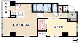 アルス松原 1LDKの間取図画像
